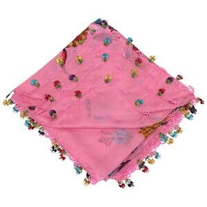 Tulbent Scarf Handmade Crochet Detailing NWOT